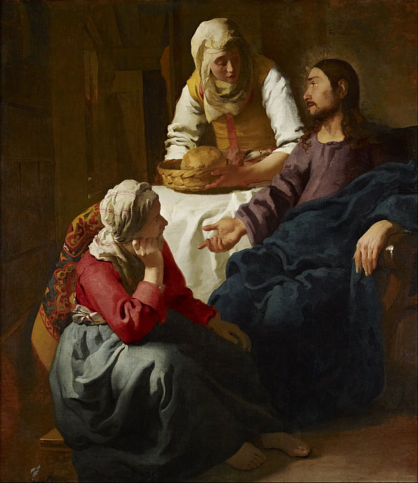 Jan Vermeer, Cristo in casa di Marta e Maria, Edimburgo, National Gallery of Scotland Jan Vermeer, Cristo in casa di Marta e Maria, Edimburgo, National Gallery of Scotland