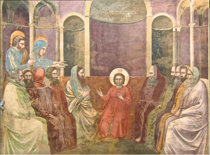 Giotto, Gesù insegna ai dottori del tempio, Cappella degli Scrovegni - Padova