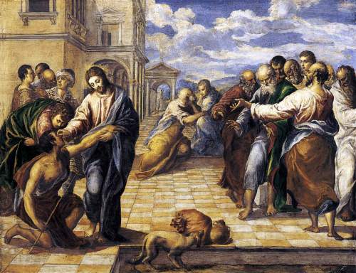 El Greco, “Gesù Cristo guarisce il cieco nato”, Gemäldegalerie, Dresden